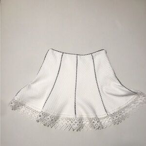 Chic White Skirt with Black Trim